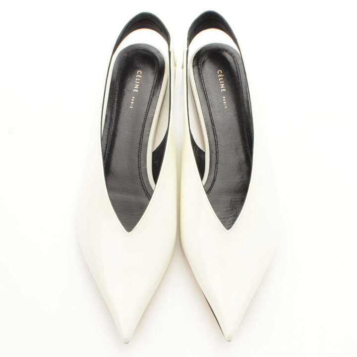 新品 CÉLINE セリーヌ Vネックフラットパンプス
