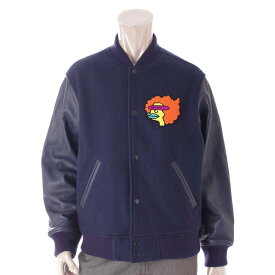 【シュプリーム】Supreme　17AW Gonz Ramm Varsity Jacket 袖レザーバーシティジャケット ネイビー S 【中古】【鑑定済・正規品保証】96148