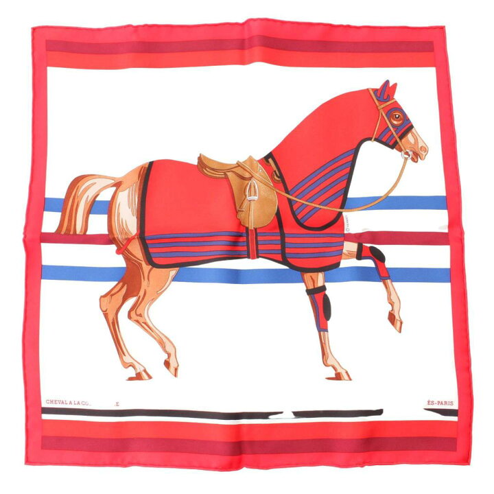 楽天市場】【エルメス】Hermes カレ40 シルクスカーフ Cheval a la  