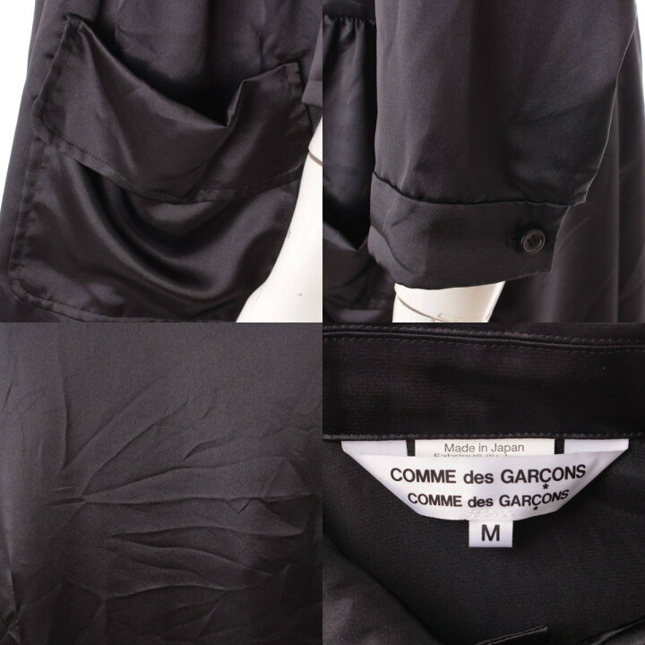 【コム デ ギャルソン】Comme des Garcons コムコム 20AW ピーターパンカラー ロングシャツ ワンピース ブラック M 【中古】【鑑定済・正規品保証】118948 | retro