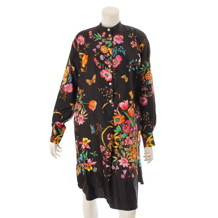 楽天市場】【グッチ】Gucci シルク フローラル シャツ ワンピース 