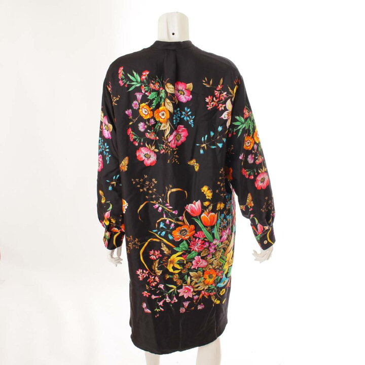 楽天市場】【グッチ】Gucci シルク フローラル シャツ ワンピース 