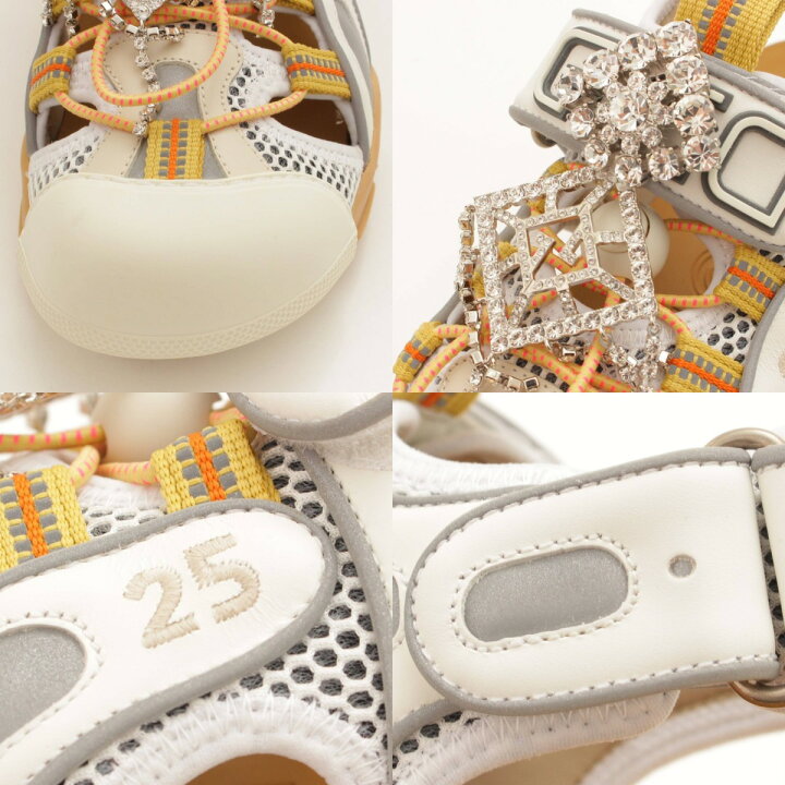 楽天市場】【グッチ】Gucci レザー メッシュ ビジュー ベルクロ 