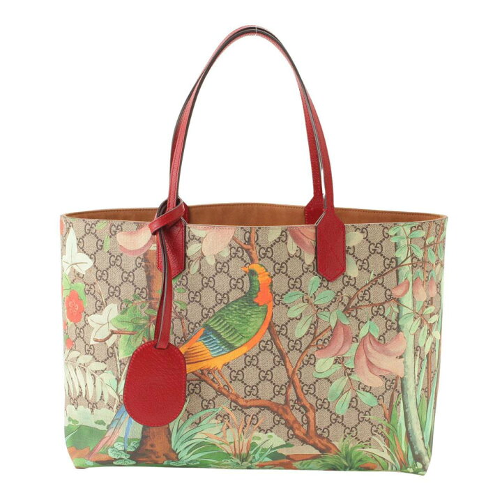 楽天市場】【グッチ】Gucci ティアン GGスプリーム トートバッグ 鳥 総  
