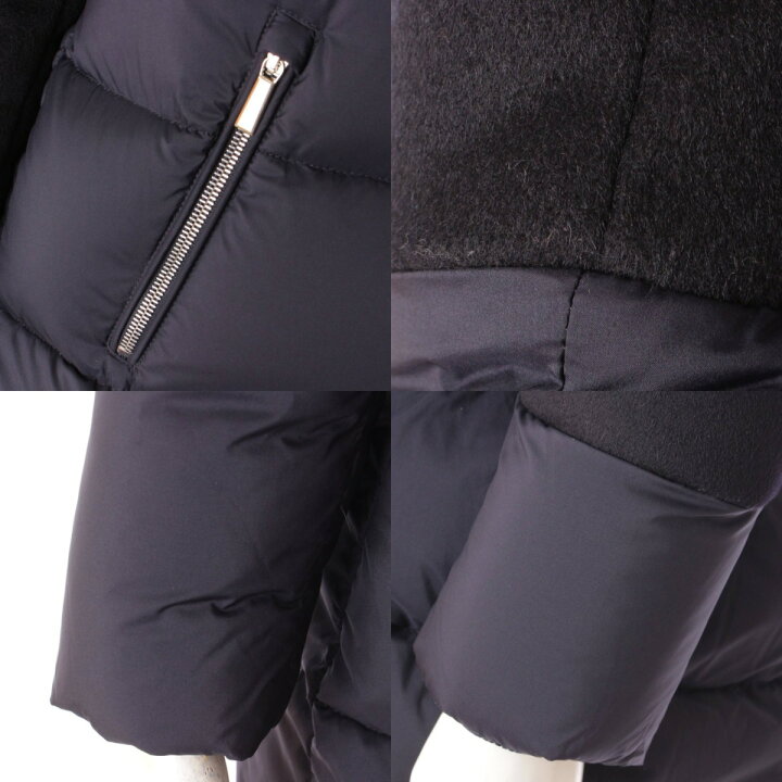 楽天市場】【ムーレー】MooRER 20AW ベロア切替 ダウンコート ネイビー 