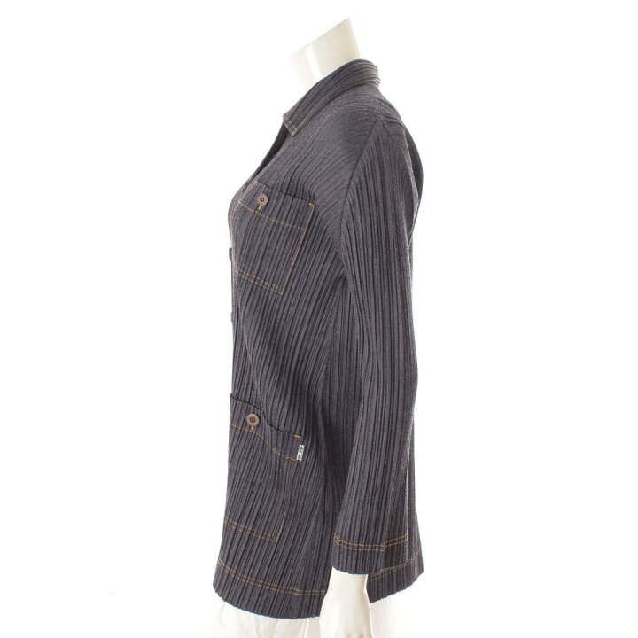 【イッセイミヤケ】Issey miyake プリーツプリーズ 14AW 長袖 デニム トップス PP43-JA711 インディゴブルー 3 【中古】【鑑定済・正規品保証】129872 | retro