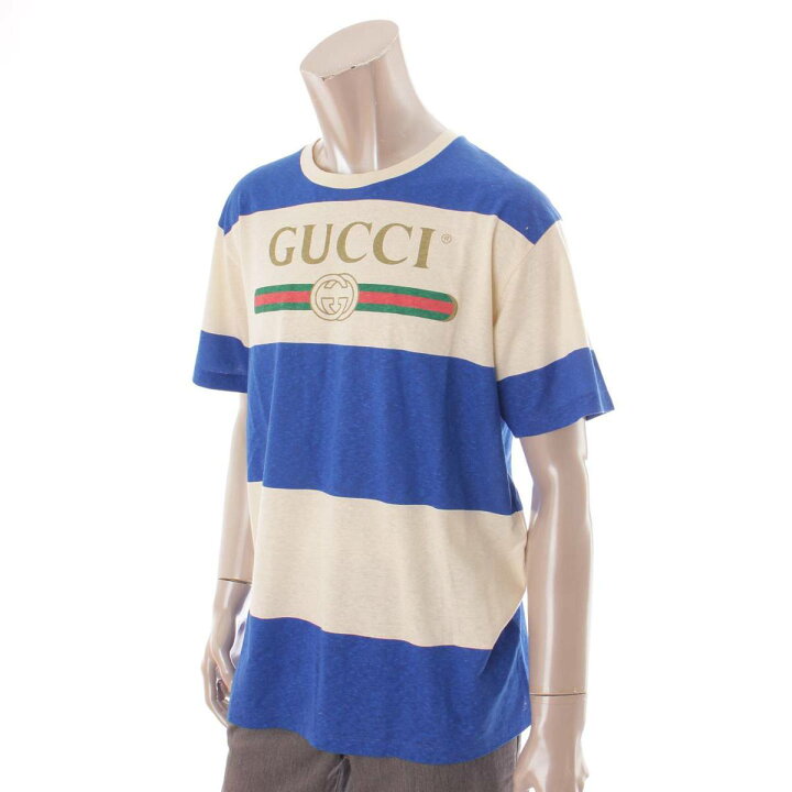 楽天市場】【グッチ】Gucci 20SS ロゴ ボーダー Tシャツ トップス 