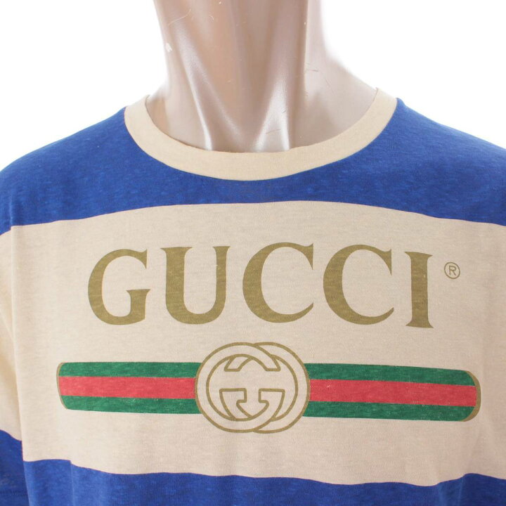 楽天市場】【グッチ】Gucci 20SS ロゴ ボーダー Tシャツ トップス 