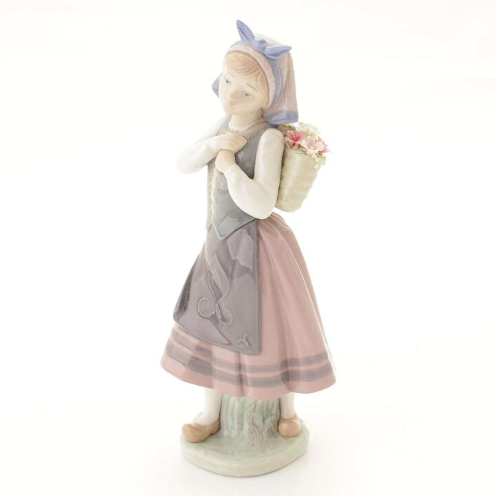 楽天市場】【リヤドロ】Lladro 花籠を背負う少女 Galleguina flores 