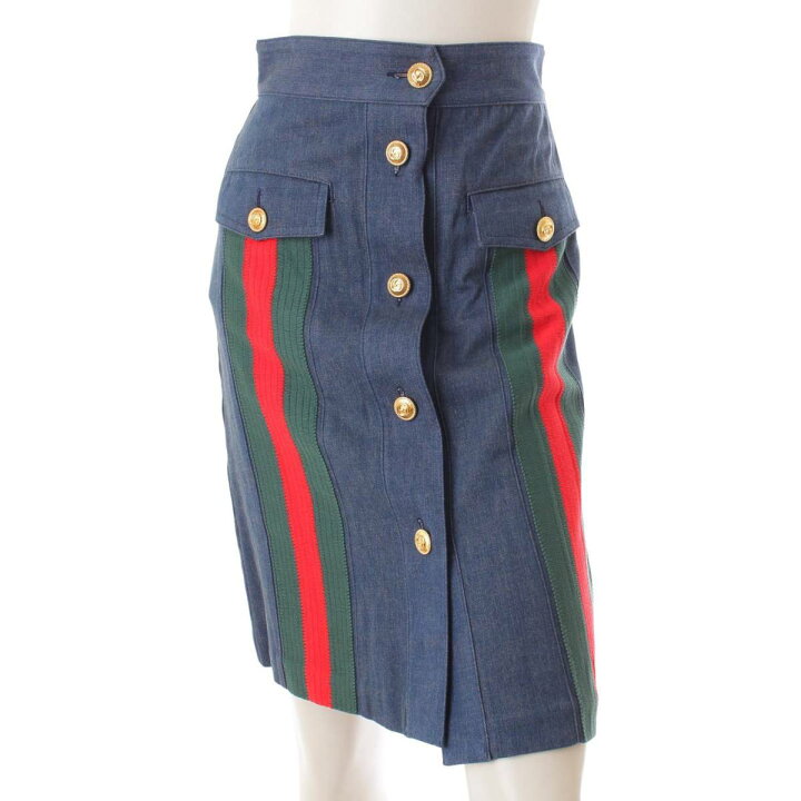 楽天市場】【グッチ】Gucci 19年 GGボタン シェリーライン デニム 