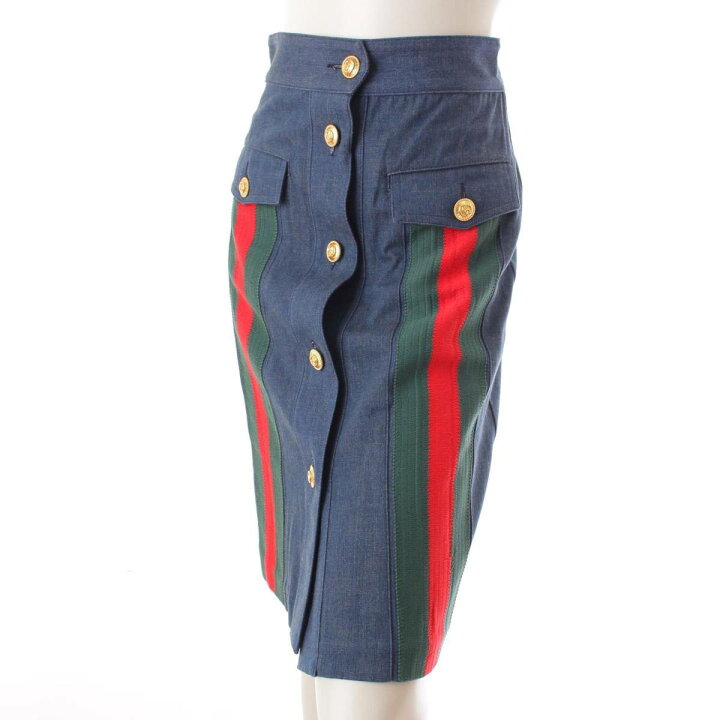 楽天市場】【グッチ】Gucci 19年 GGボタン シェリーライン デニム  