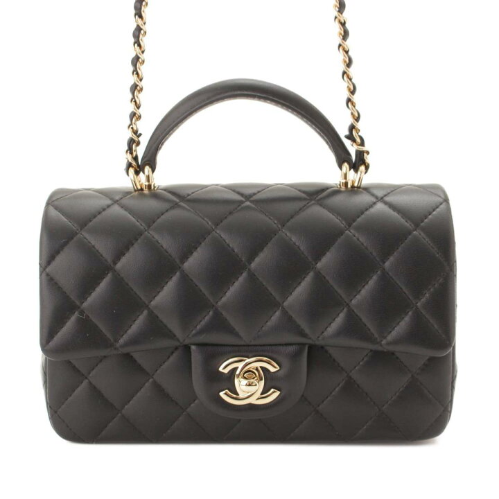 楽天市場】【シャネル】Chanel ラムスキン ココマーク トップハンドル 