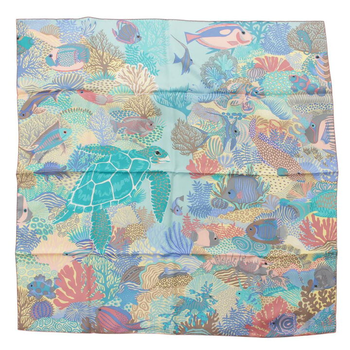 楽天市場】【エルメス】Hermes カレ90 シルクスカーフ UNDER THE WAVES 