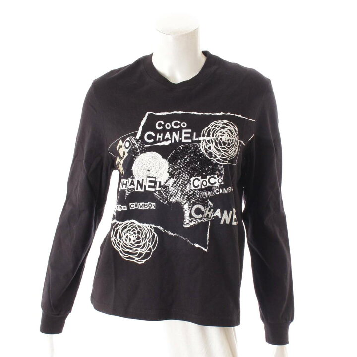 楽天市場】【シャネル】Chanel ロゴ カメリア コットン Tシャツ 