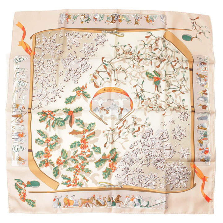 楽天市場】【エルメス】Hermes カレ90 シルクスカーフ Neige d