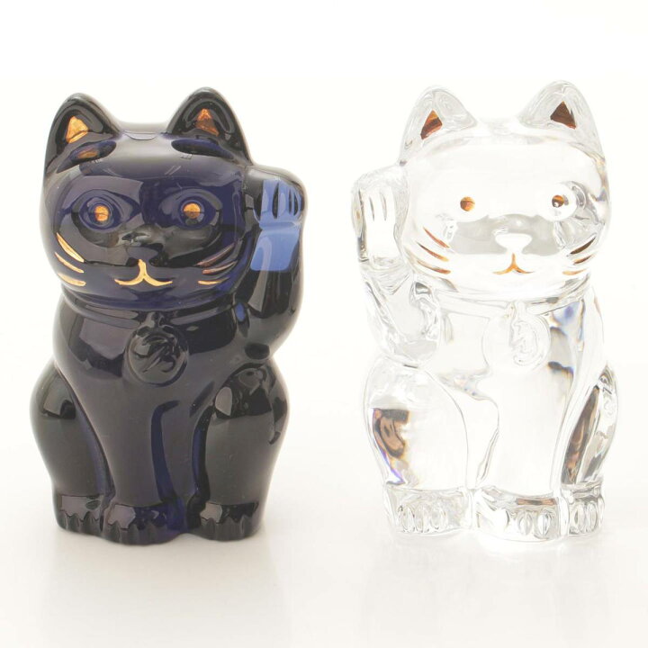 楽天市場】【バカラ】BACCARAT 招き猫 2体セット オブジェ クリスタル 