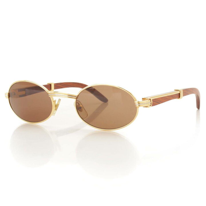 Cartier カルティエ トリニティ ウッド調 セルフレーム サングラス  