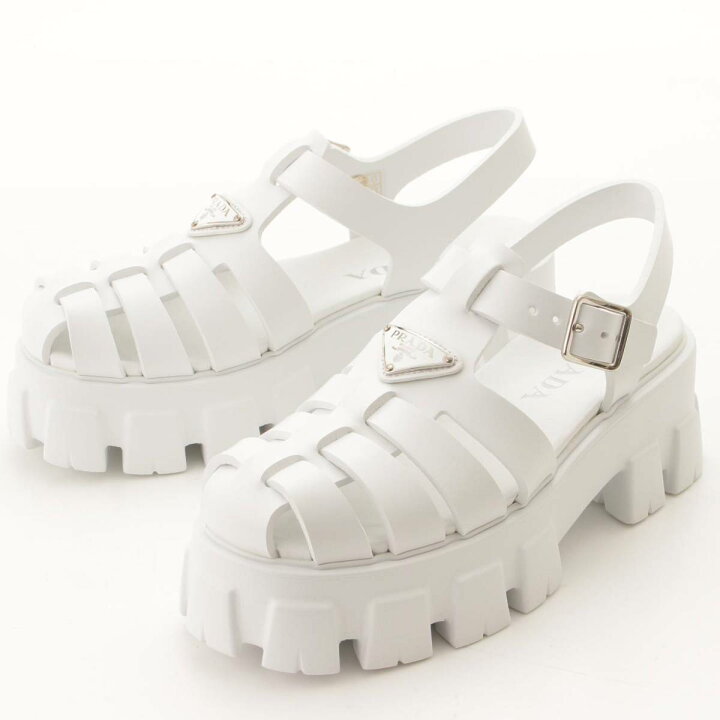 楽天市場】【プラダ】Prada トライアングル プラットフォーム ラバー  