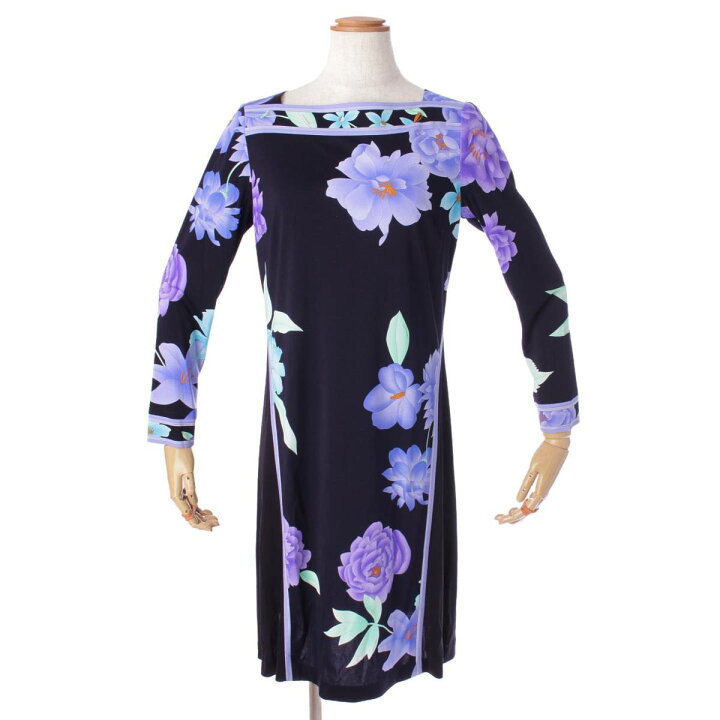 レオナール アセテート×ポリエステル カンカン フラワー 花柄 総柄  