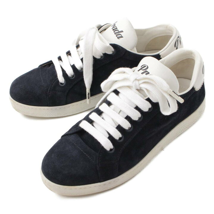 楽天市場】【プラダ】Prada スエード ロゴプリント ローカット 
