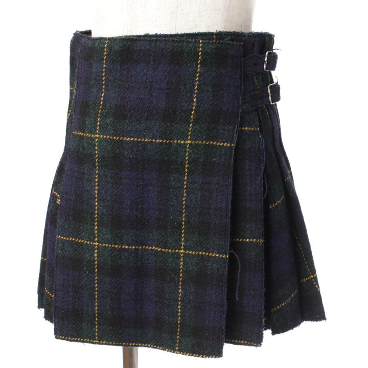 楽天市場】【セリーヌ】Celine ウール チェック 巻きスカート ミニ  