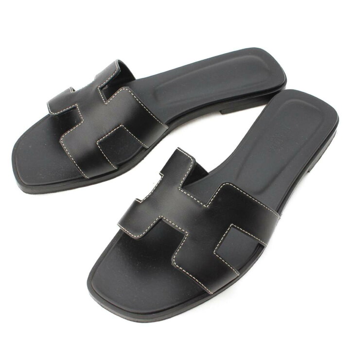 楽天市場】【エルメス】Hermes オラン Hモチーフ レザー フラット  