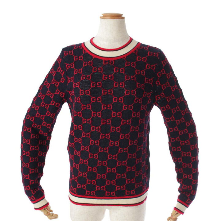 楽天市場】【グッチ】Gucci GGジャガード ウール セーター ニット 