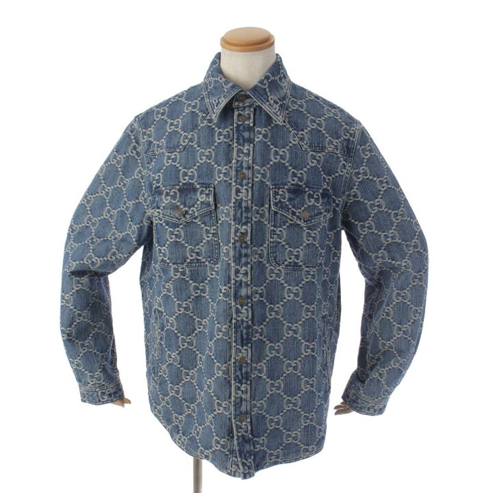 楽天市場】【グッチ】Gucci メンズ GGジャガードデニム シャツ  
