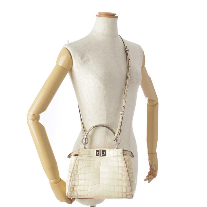 楽天市場】【フェンディ】Fendi ミニピーカブー クロコ ヒマラヤ 2WAY 