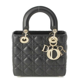 【クリスチャンディオール】Christian Dior　ディオール マイレディディオール レザー 2way ハンドバッグ ブラック 【中古】【鑑定済・正規品保証】187927