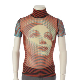 【ジャン ポール ゴルチエ】Jean Paul Gaultier　90'S ハイネック フェイス 半袖 幾何学 Tシャツ カットソー マルチカラー 48 【中古】【鑑定済・正規品保証】188297