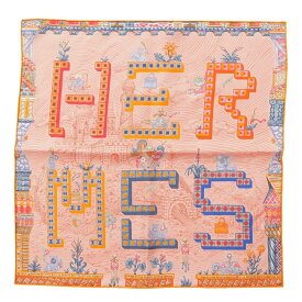 【エルメス】Hermes　カレ45 シルクスカーフ Super Silk Quest スーパー シルク クエスト オレンジ 未使用【中古】【鑑定済・正規品保証】190393