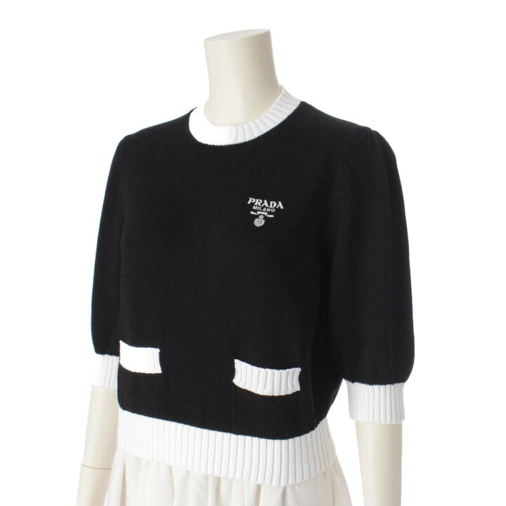 楽天市場】【プラダ】Prada ロゴ コットン クルーネック クロップド  