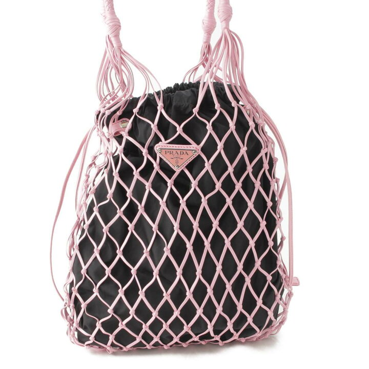 楽天市場】【プラダ】Prada RETE TESSUTO レザー メッシュ 巾着 トート 