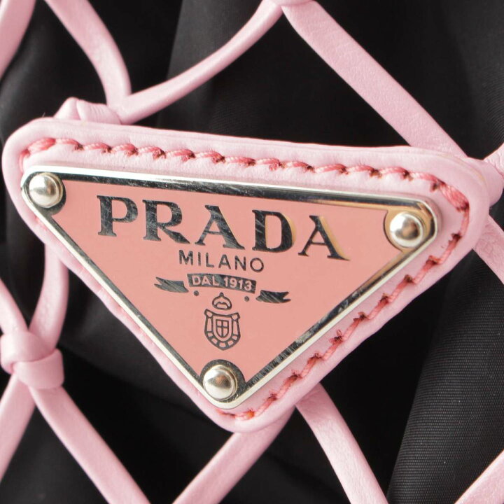 楽天市場】【プラダ】Prada RETE TESSUTO レザー メッシュ 巾着 トート 