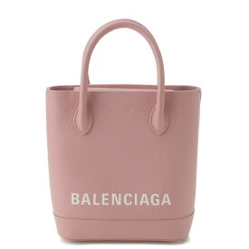 【バレンシアガ】Balenciaga　ヴィル XXS ロゴ レザー 2WAY トートバッグ 569856 ピンク 【中古】【鑑定済・正規品保証】194534