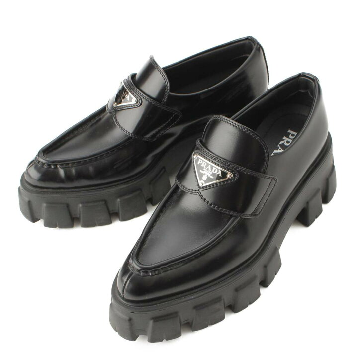 楽天市場】【プラダ】Prada モノリス ブラッシュドレザー ローファー 