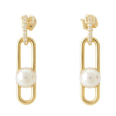 【タサキ】TASAKIファインリンクイヤリングダイヤパールピアス750E-4225-18KYGイエローゴールド【中古】【鑑定済・正規品保証】194335