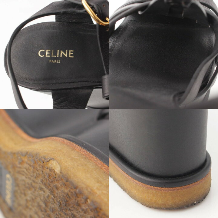 楽天市場】【セリーヌ】Celine トリオンフ レザー ストラップ ウェッジ  