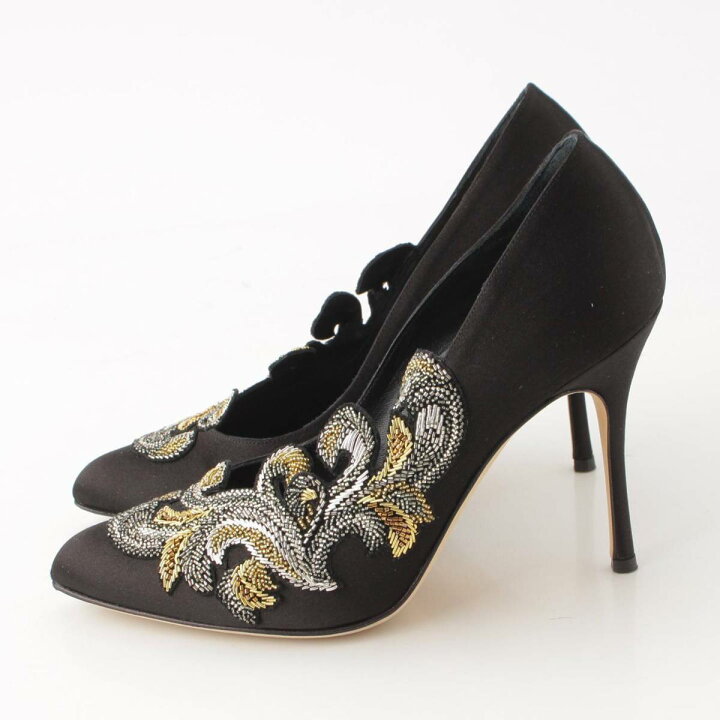 楽天市場】【マノロブラニク】Manolo Blahnik ビーズ装飾 刺繍 サテン 