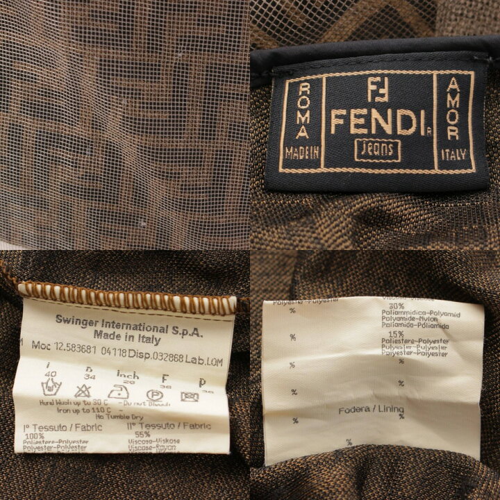 楽天市場】【フェンディ】Fendi ズッカ柄 メッシュ レイヤード タンク 