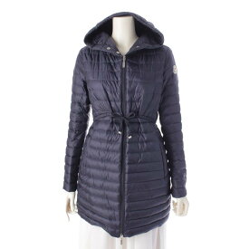 【モンクレール】Moncler　14年 BARBEL バーベル フーディ ジップアップ ライトダウンコート 53048 ネイビー 0 【中古】【鑑定済・正規品保証】199495