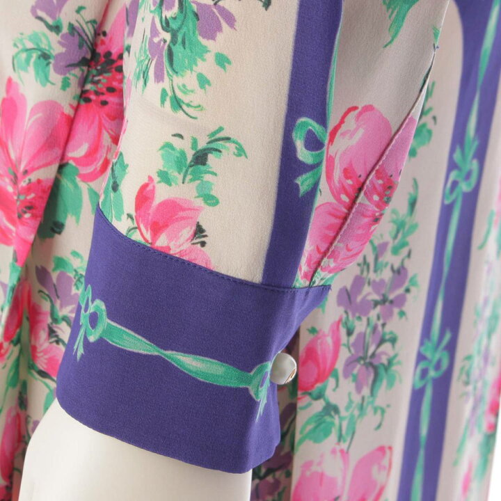 楽天市場】【グッチ】Gucci 総柄 花柄 リボン シルク ドレス 