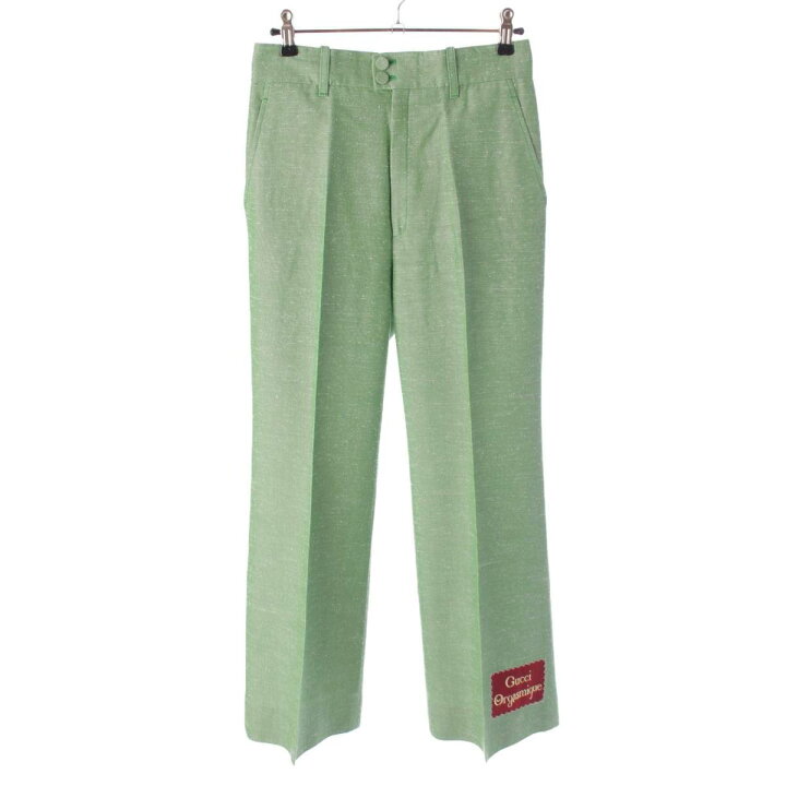 楽天市場】【グッチ】Gucci ロゴラベル ストレッチ フレアパンツ  