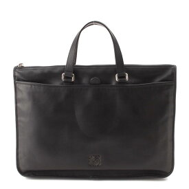 【ロエベ】Loewe　アナグラム ラムレザー ブリーフケース ビジネスバッグ ブラック 【中古】【鑑定済・正規品保証】191270