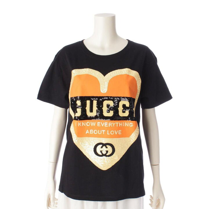 楽天市場】【グッチ】Gucci 20SS ロゴ ハート スパンコール 半袖 T 