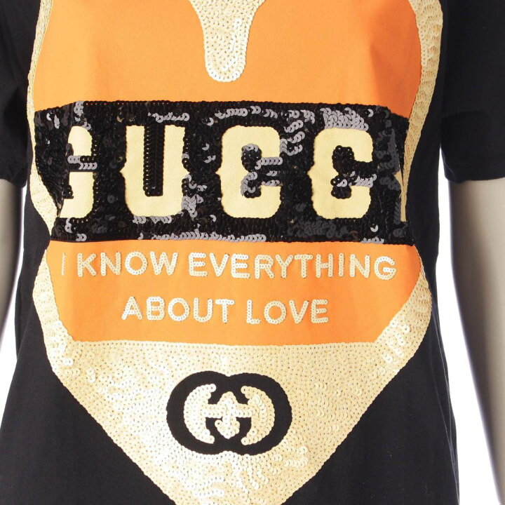 楽天市場】【グッチ】Gucci 20SS ロゴ ハート スパンコール 半袖 T 