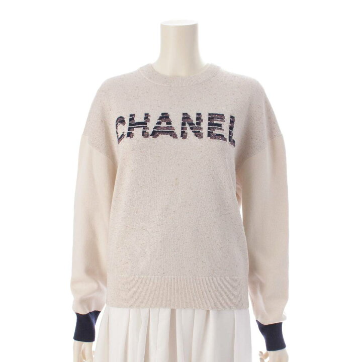 楽天市場】【シャネル】Chanel ロゴ ラメ 長袖 カシミヤ混 ニット 