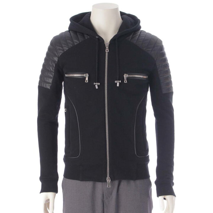 楽天市場】【バルマン】Balmain メンズ レザー 切替 ジップアップ 