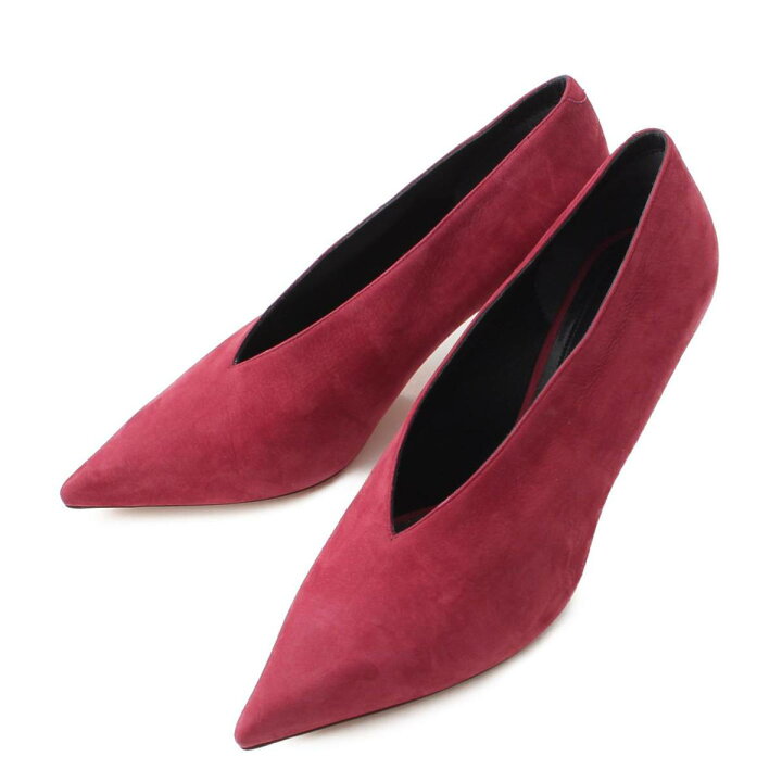 未使用】CELINE Vカット ポインテッドトゥ スエード パンプス
